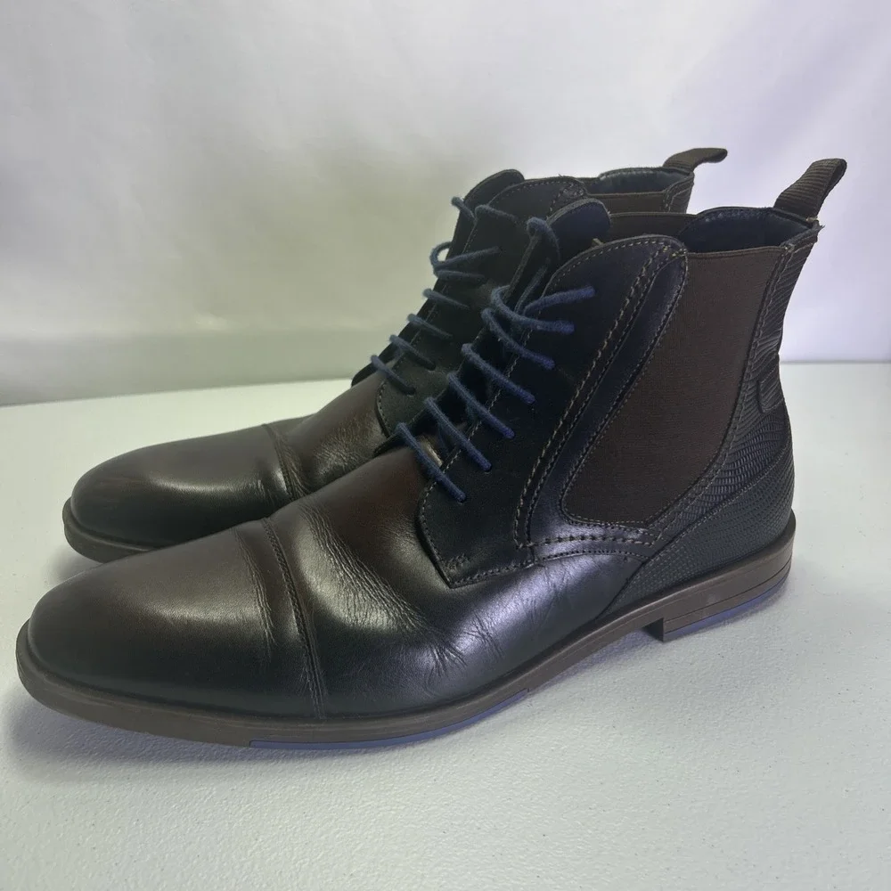 Stacy Adams Rafferty Men's Boots Size 10 M Brown Cap Toe Lace Up Leather Chelsea